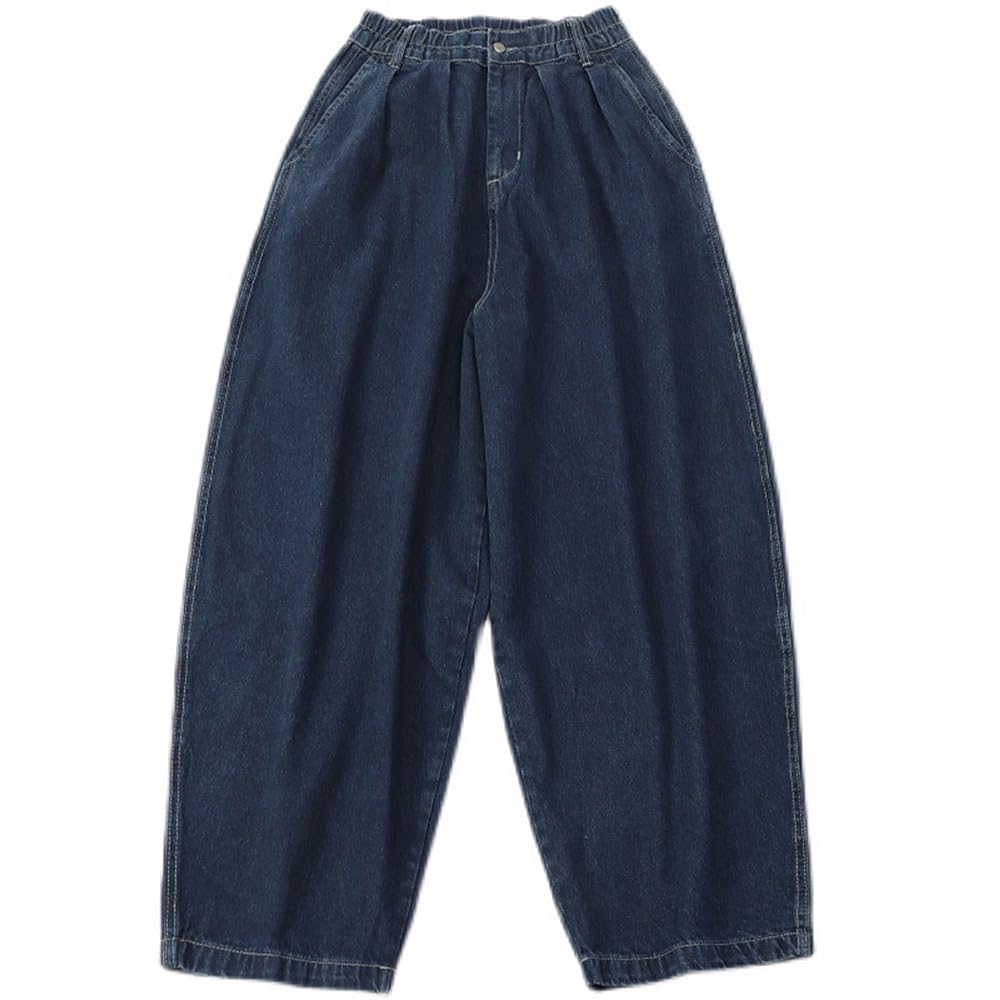 Nutriangee Men's Loose Fit Baggy Jeans Casual Streetwear Wide Leg Hip Hop Oversized Denim Pants Black 32