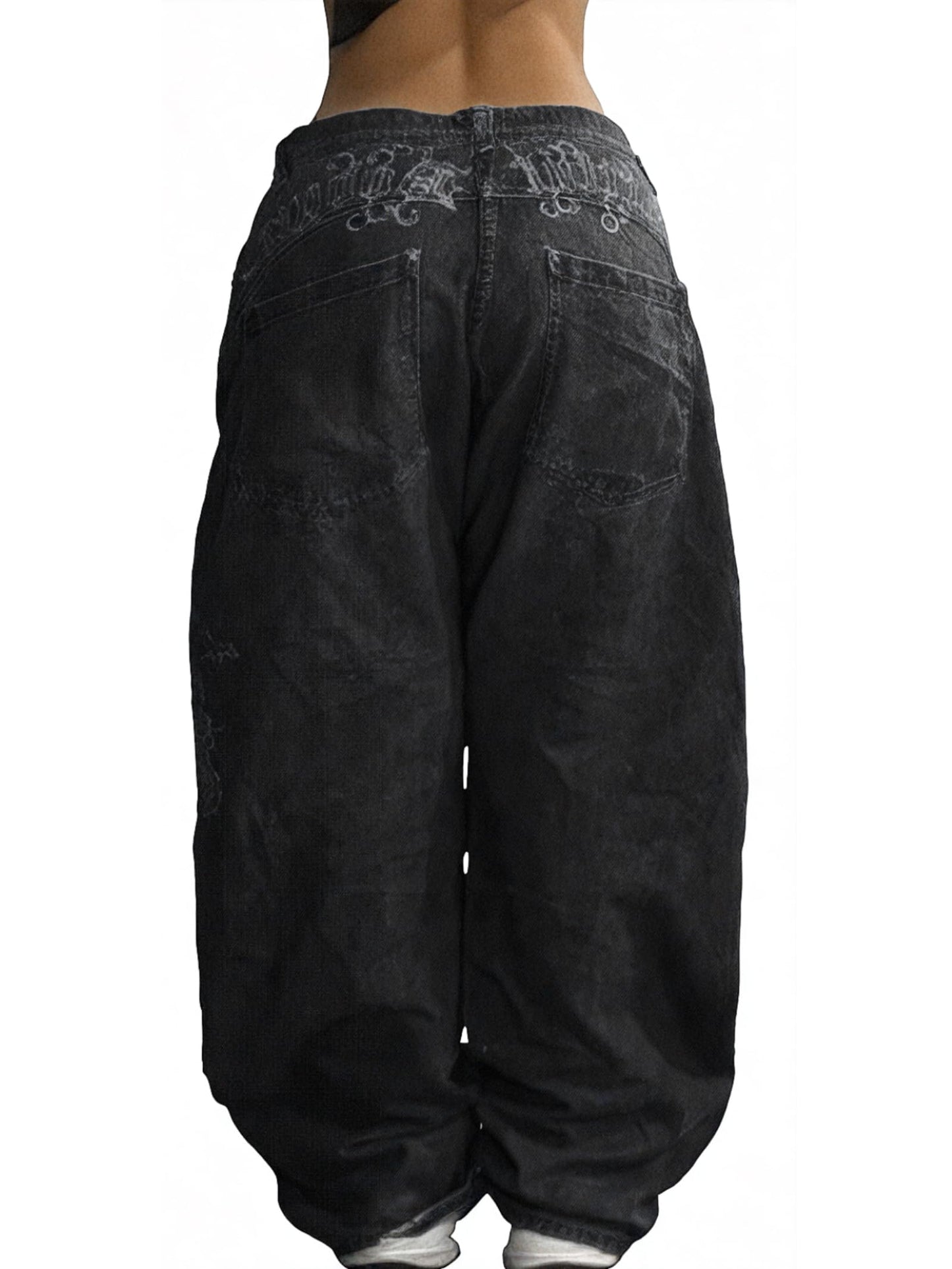 EMMIOL Women Hip Hop Baggy Jeans Wide Leg Mid-Low Waist Jeans Loose Boyfriends Pants 90s Vintage Denim Pants,Back-to-School Outfit