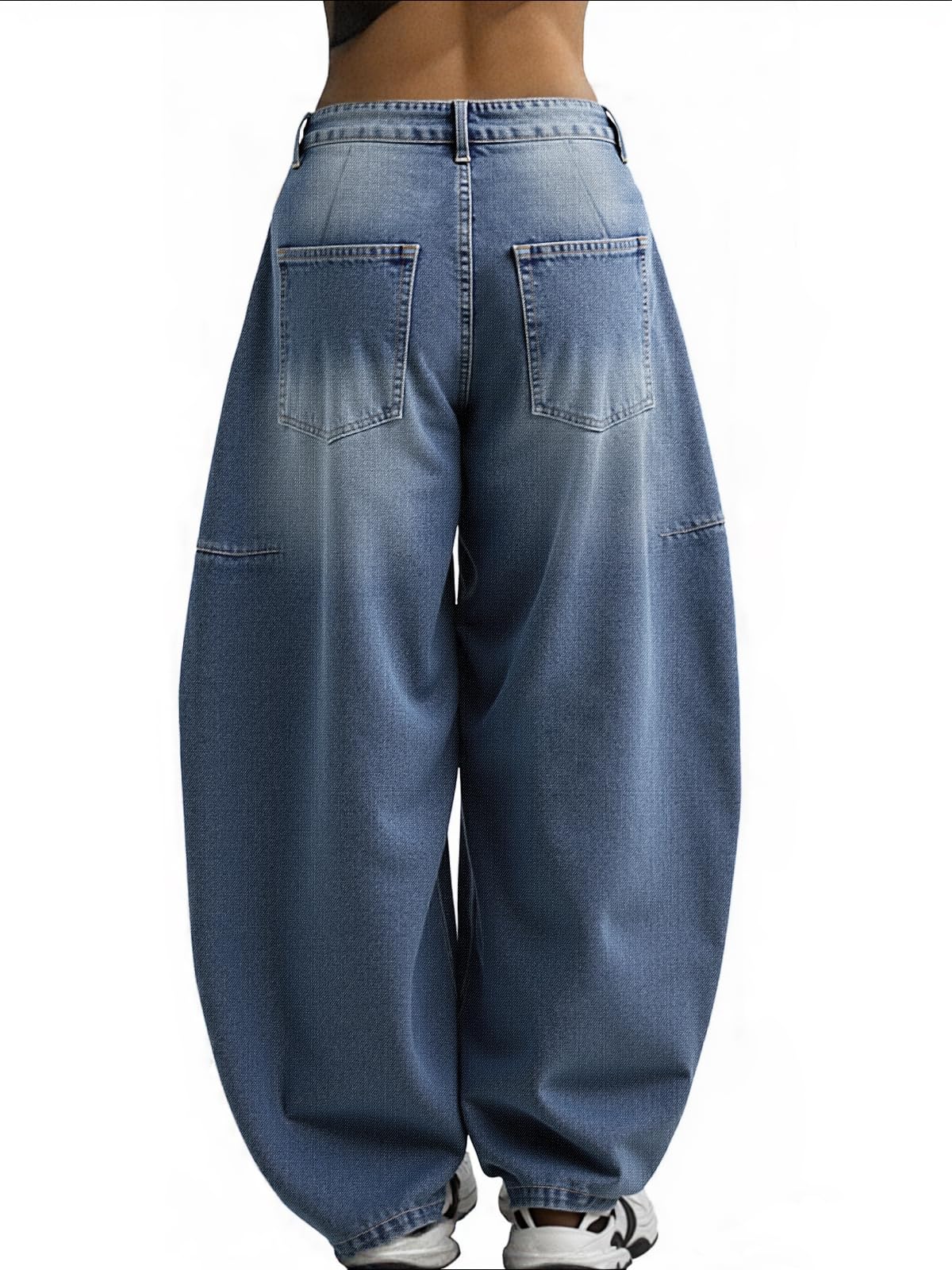EMMIOL Women Hip Hop Baggy Jeans Wide Leg Mid-Low Waist Jeans Loose Boyfriends Pants 90s Vintage Denim Pants,Back-to-School Outfit