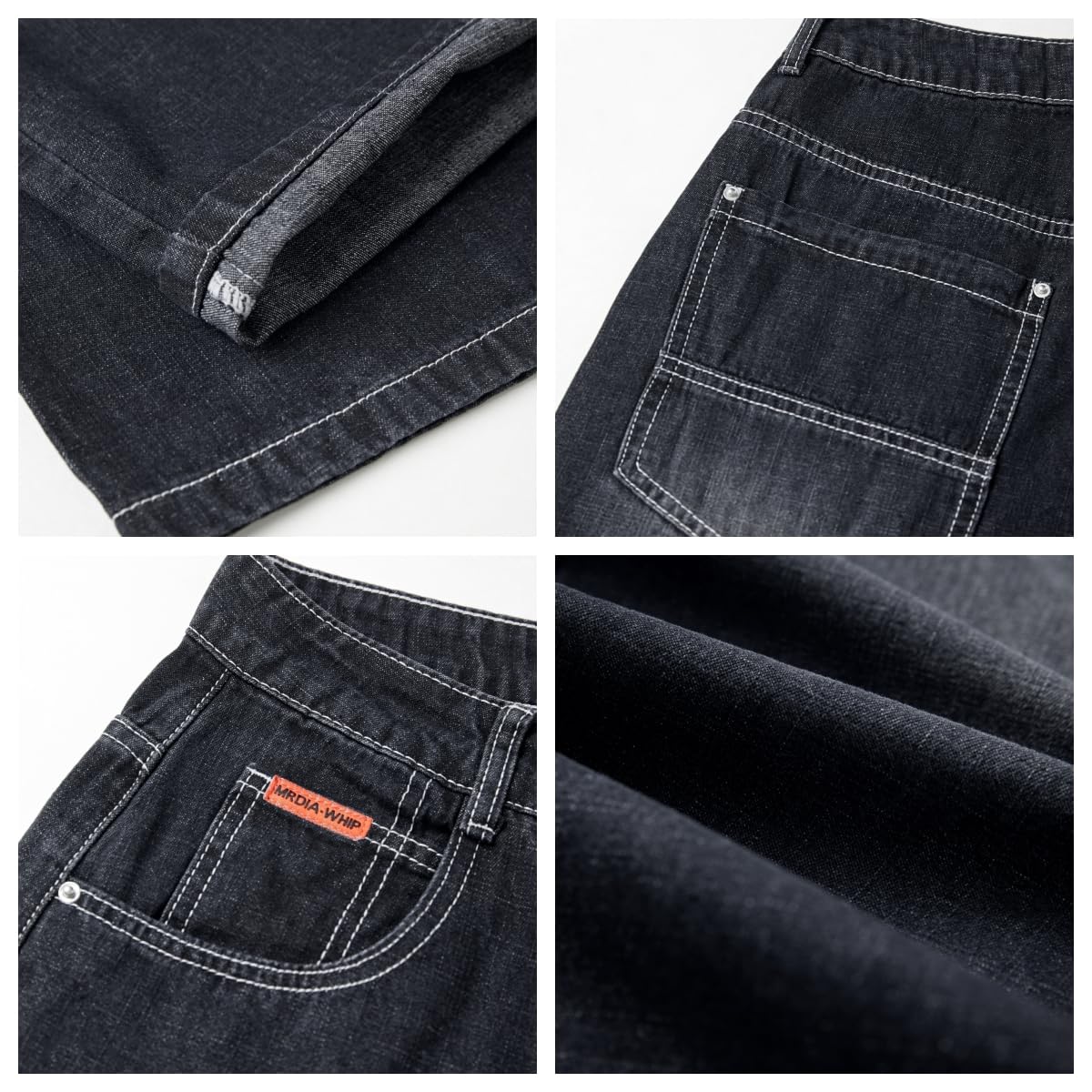 EMMIOL Women Hip Hop Baggy Jeans Wide Leg Mid-Low Waist Jeans Loose Boyfriends Pants 90s Vintage Denim Pants,Back-to-School Outfit