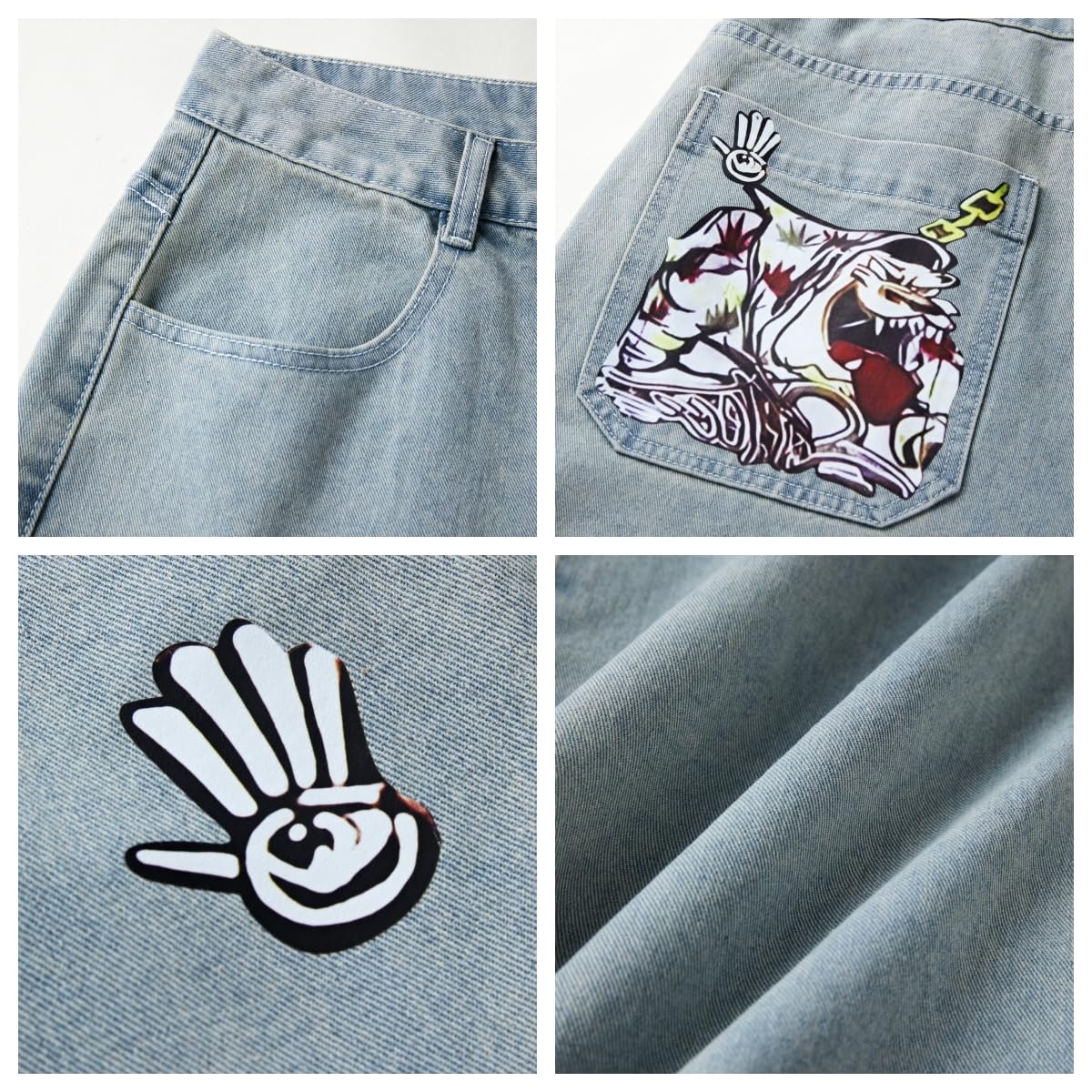 EMMIOL Women Hip Hop Baggy Jeans Wide Leg Mid-Low Waist Jeans Loose Boyfriends Pants 90s Vintage Denim Pants,Back-to-School Outfit
