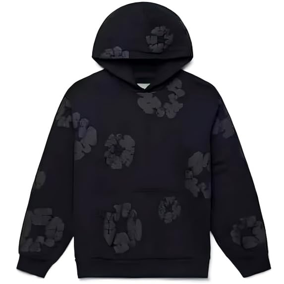 Graphic Hoodies Vintage Printed Hoodie Sweatshirt Casual Oversized Long Sleeve Streetwear Hooded Pullover M Black