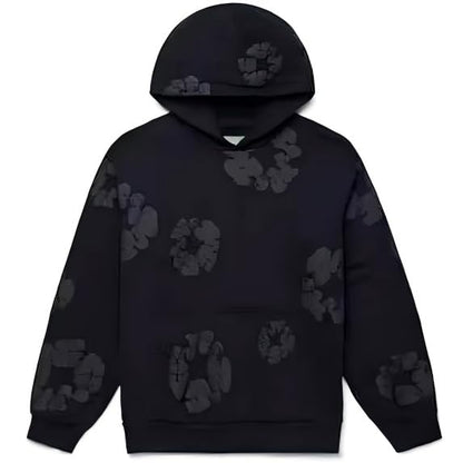 Graphic Hoodies Vintage Printed Hoodie Sweatshirt Casual Oversized Long Sleeve Streetwear Hooded Pullover M Black