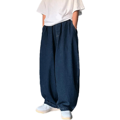 Nutriangee Men's Loose Fit Baggy Jeans Casual Streetwear Wide Leg Hip Hop Oversized Denim Pants Black 32