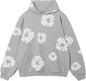 Graphic Hoodies Vintage Printed Hoodie Sweatshirt Casual Oversized Long Sleeve Streetwear Hooded Pullover M Black