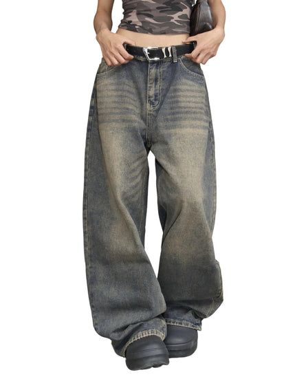 OYICAI Womens Baggy Jeans Wide Leg Denim Pants Y2k 90s Vintage Hip Hop Loose Long Trousers Streetwear High Waist Retro Casual 2000s Oversized Extreme Motion Jinco Skater,H28 Black,Large
