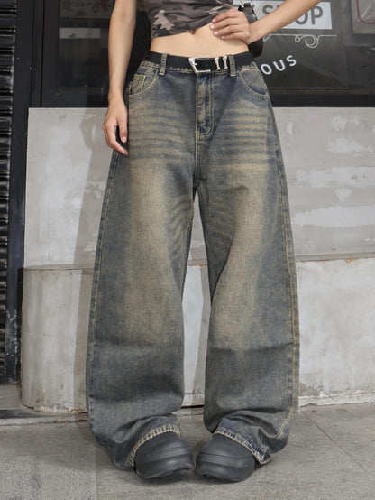 OYICAI Womens Baggy Jeans Wide Leg Denim Pants Y2k 90s Vintage Hip Hop Loose Long Trousers Streetwear High Waist Retro Casual 2000s Oversized Extreme Motion Jinco Skater,H28 Black,Large