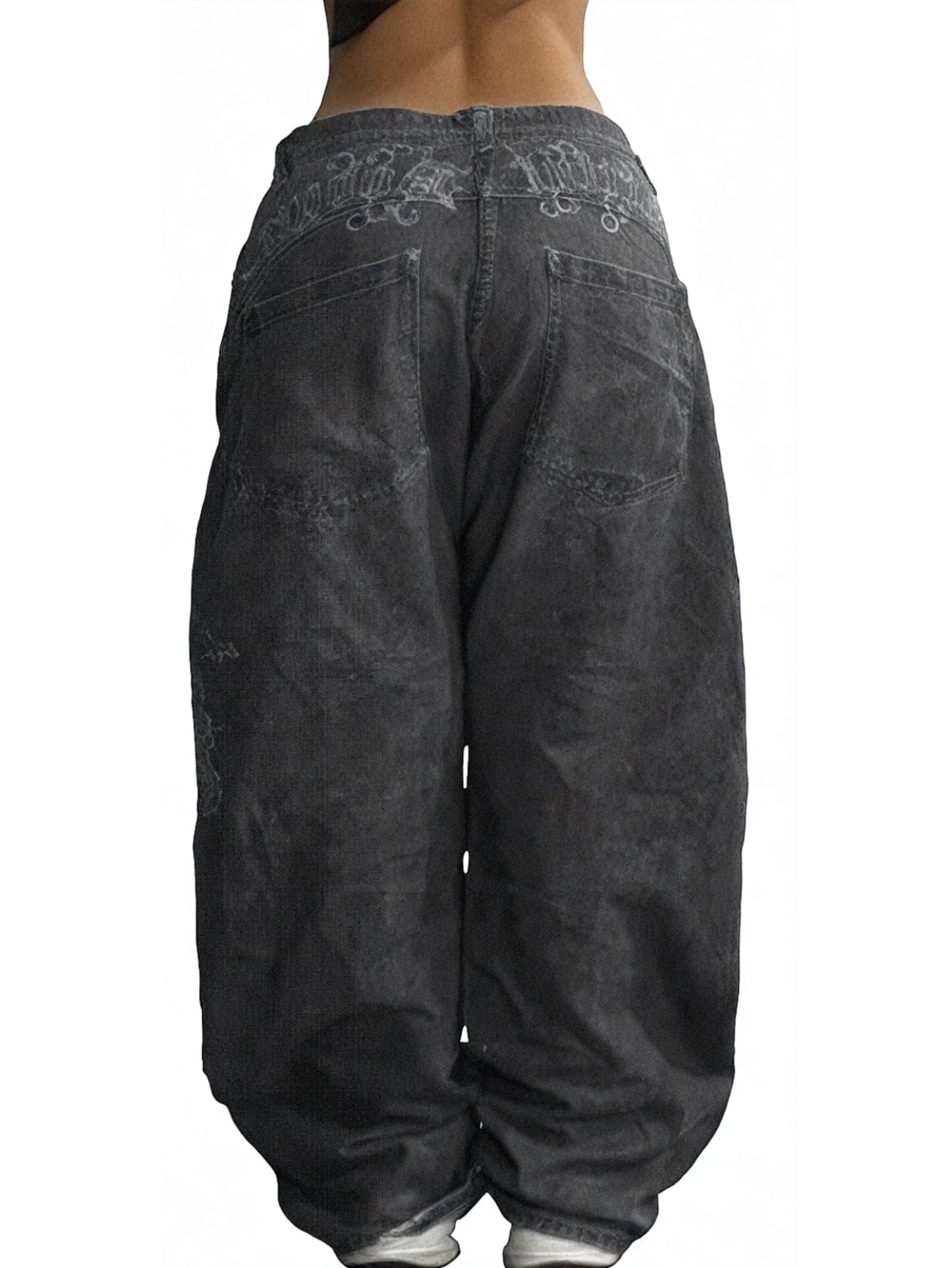 EMMIOL Women Hip Hop Baggy Jeans Wide Leg Mid-Low Waist Jeans Loose Boyfriends Pants 90s Vintage Denim Pants,Back-to-School Outfit