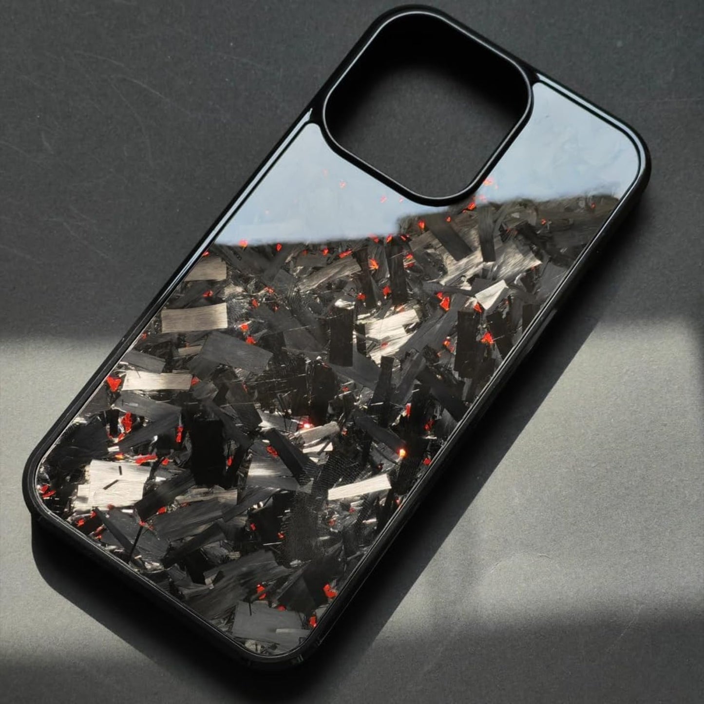 2025 New Forged Carbon Fiber Phone Case，Support Wireless Charging，Anti-Slip Sides，Magnetic All-Inclusive Protective Anti-Fall Case for iPhone 16 15 14 13 12 11 Pro Max (Red, 16 Pro Max)