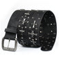 blu&ben Studded Belt for Women Y2K Metal Punk Rock Style Rivet Belts with Cross Rivet for Jeans Pants