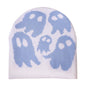 Y2K Beanie for Teenager Halloween Grunge Knitted Skull Cap Ghost Slouchy Emo Crochet Accessories Warm Winter Hat (White)