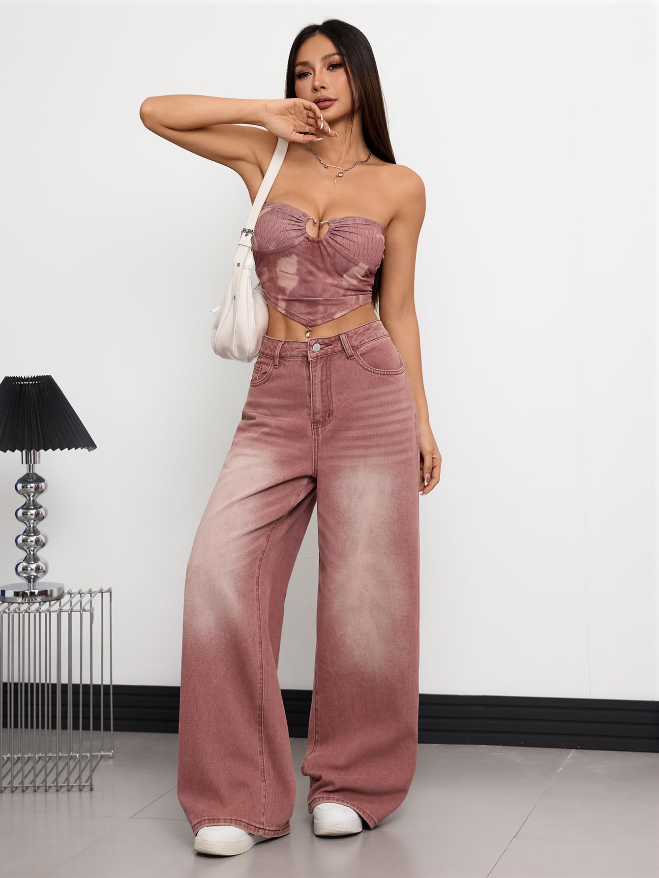 OYICAI Womens Baggy Jeans Wide Leg Denim Pants Y2k 90s Vintage Hip Hop Loose Long Trousers Streetwear High Waist Retro Casual 2000s Oversized Extreme Motion Jinco Skater,H28 Black,Large