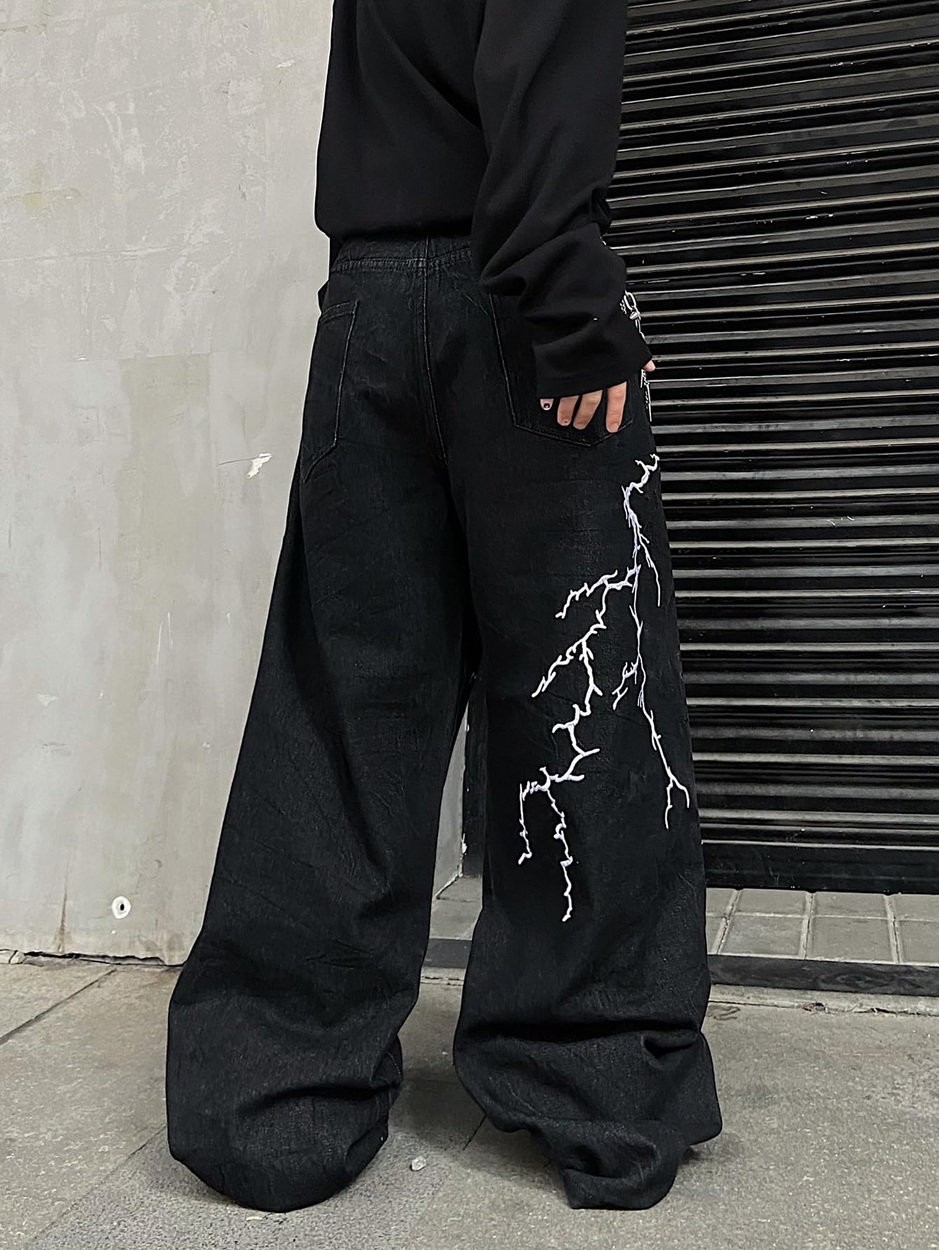 OYICAI Womens Baggy Jeans Wide Leg Denim Pants Y2k 90s Vintage Hip Hop Loose Long Trousers Streetwear High Waist Retro Casual 2000s Oversized Extreme Motion Jinco Skater,H28 Black,Large
