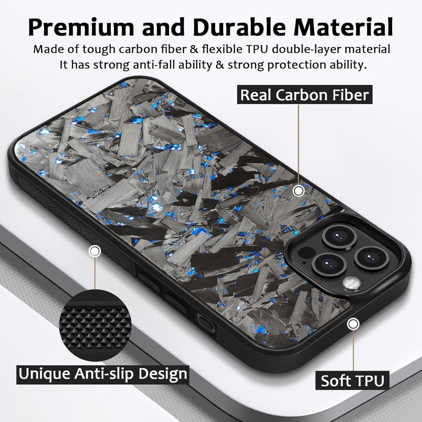 2025 New Forged Carbon Fiber Phone Case，Support Wireless Charging，Anti-Slip Sides，Magnetic All-Inclusive Protective Anti-Fall Case for iPhone 16 15 14 13 12 11 Pro Max (Red, 16 Pro Max)