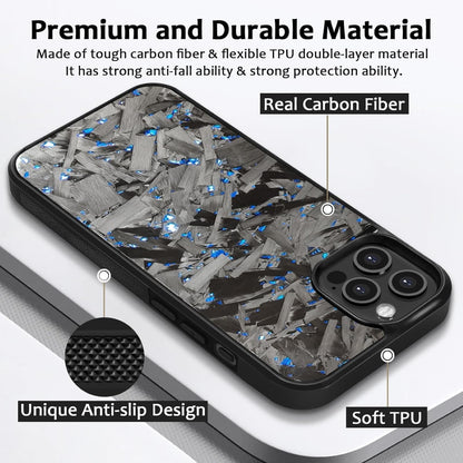 2025 New Forged Carbon Fiber Phone Case，Support Wireless Charging，Anti-Slip Sides，Magnetic All-Inclusive Protective Anti-Fall Case for iPhone 16 15 14 13 12 11 Pro Max (Red, 16 Pro Max)