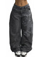 EMMIOL Women Hip Hop Baggy Jeans Wide Leg Mid-Low Waist Jeans Loose Boyfriends Pants 90s Vintage Denim Pants,Back-to-School Outfit