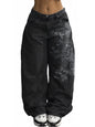 EMMIOL Women Hip Hop Baggy Jeans Wide Leg Mid-Low Waist Jeans Loose Boyfriends Pants 90s Vintage Denim Pants,Back-to-School Outfit