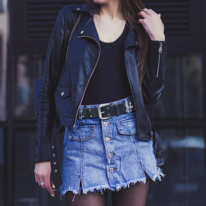 blu&ben Studded Belt for Women Y2K Metal Punk Rock Style Rivet Belts with Cross Rivet for Jeans Pants