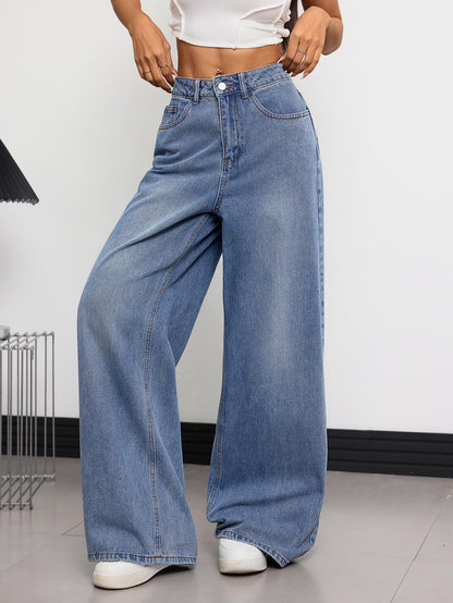 OYICAI Womens Baggy Jeans Wide Leg Denim Pants Y2k 90s Vintage Hip Hop Loose Long Trousers Streetwear High Waist Retro Casual 2000s Oversized Extreme Motion Jinco Skater,H28 Black,Large