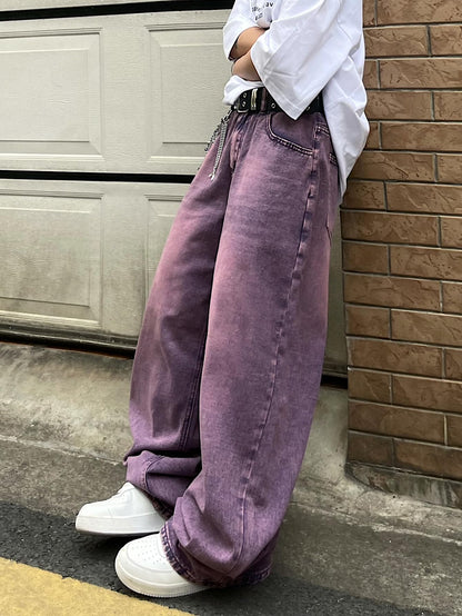OYICAI Womens Baggy Jeans Wide Leg Denim Pants Y2k 90s Vintage Hip Hop Loose Long Trousers Streetwear High Waist Retro Casual 2000s Oversized Extreme Motion Jinco Skater,H28 Black,Large