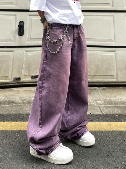 OYICAI Womens Baggy Jeans Wide Leg Denim Pants Y2k 90s Vintage Hip Hop Loose Long Trousers Streetwear High Waist Retro Casual 2000s Oversized Extreme Motion Jinco Skater,H28 Black,Large
