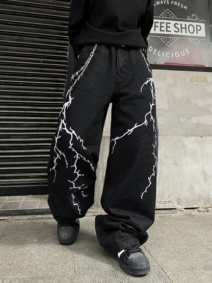 OYICAI Womens Baggy Jeans Wide Leg Denim Pants Y2k 90s Vintage Hip Hop Loose Long Trousers Streetwear High Waist Retro Casual 2000s Oversized Extreme Motion Jinco Skater,H28 Black,Large